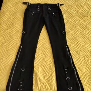 Goth N'Rock Denim Cargo with Rings & Zippers
